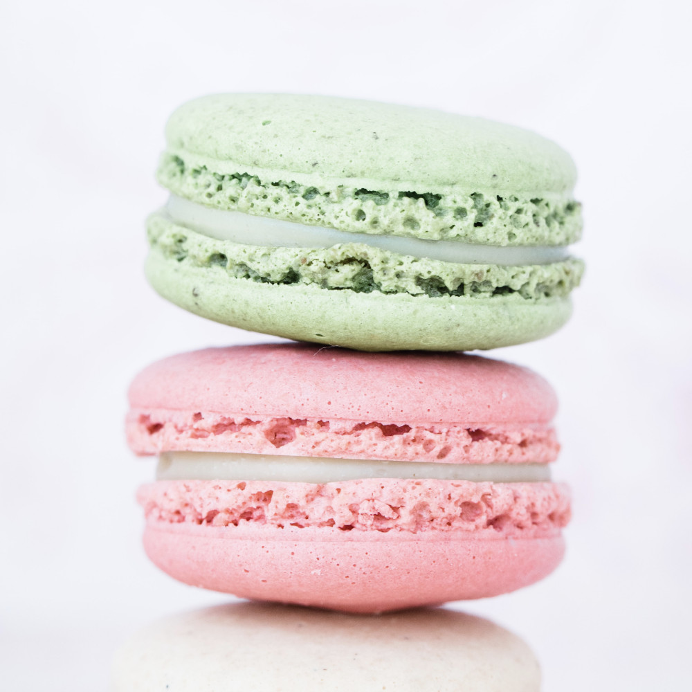 two macaron cookies