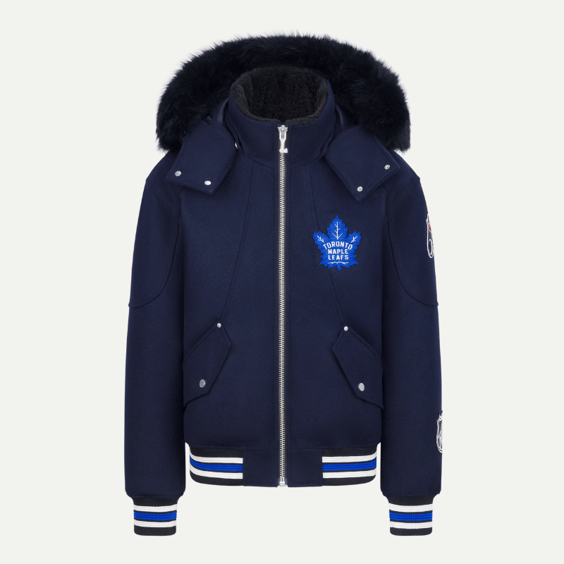 NHL X MOOSE KNUCKLES MAPLE LEAFS BOMBER JACKET moose-knuckles-maple-leafs-bomber-jacket