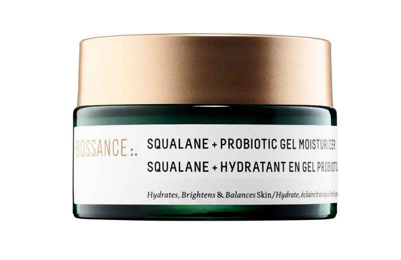 A pot-jar of Biossance Squalane + Probiotic Gel Moisturizer
