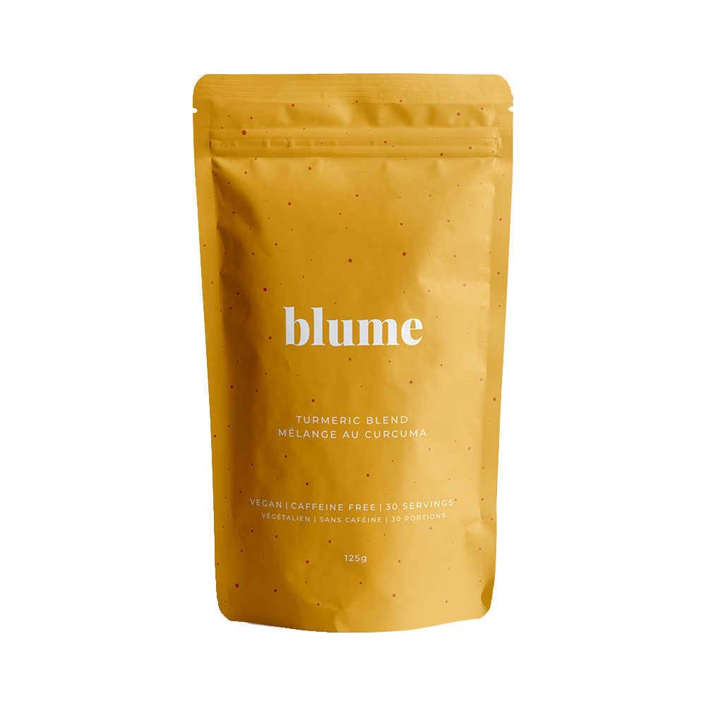 A resealable back of turmeric tea.