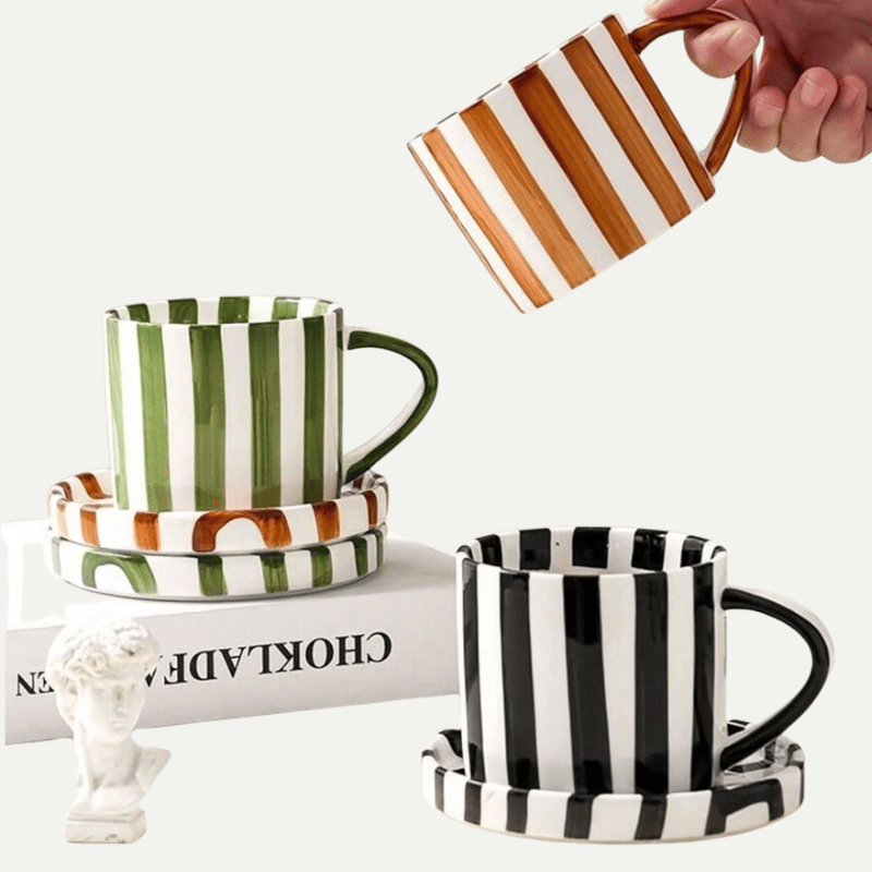 shein Coffee Cup, Korean Asymmetrical Hand Pinched Simple Mug