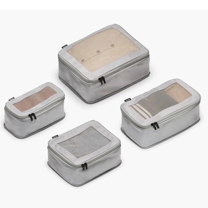 four zippered packing cubes for travel