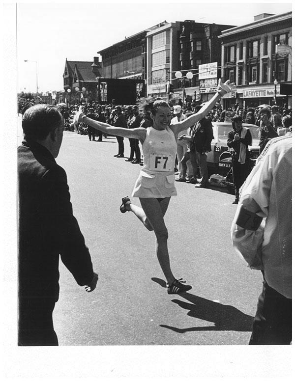 Kathrine Switzer at the 1975 Boston Marathon