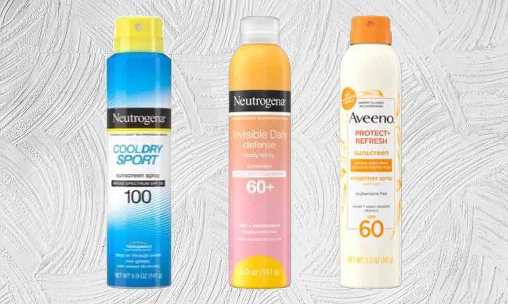 Neutrogena bottles of sunscreen, including CoolDry Sport, Invisible Daily Devence and Aveeno's Protect Refressh