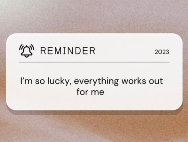 Lucky girl syndrome text reminder
