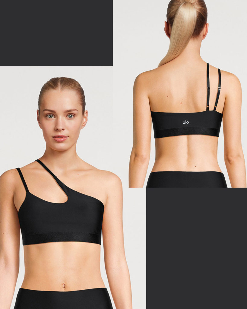  One Shoulder Sports Bra Top Shaping Cup Shoulder Strap