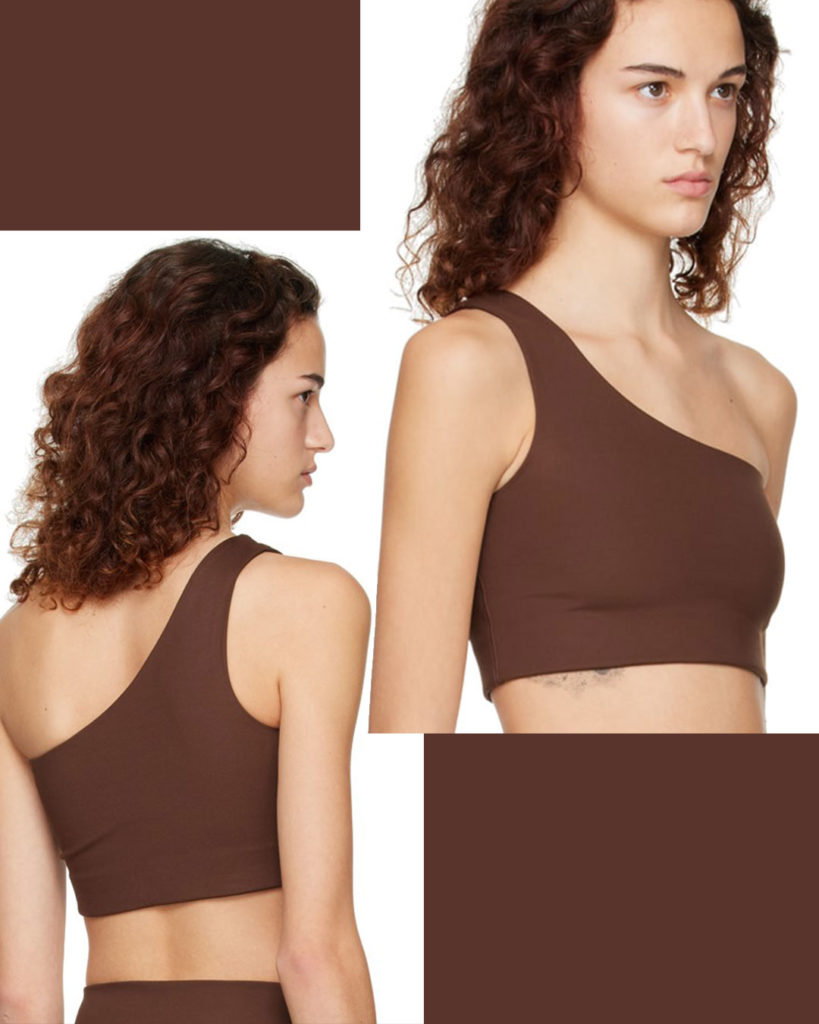 Asymmetrical Single Shoulder Straps Sports Bra by Anna-Kaci - East