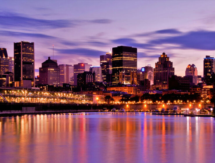 Montreal skyline, including restaurants, fitness studios and the happening downtown.
