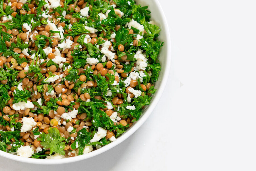 Lentil Feta and Parsley Salad