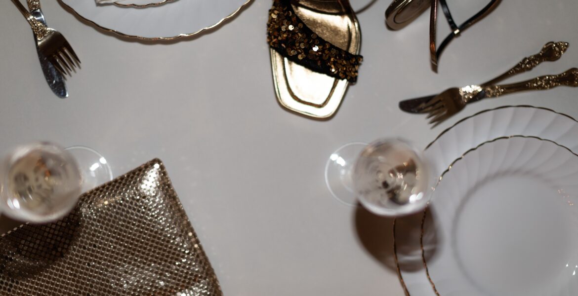 Party table setting for friendmas