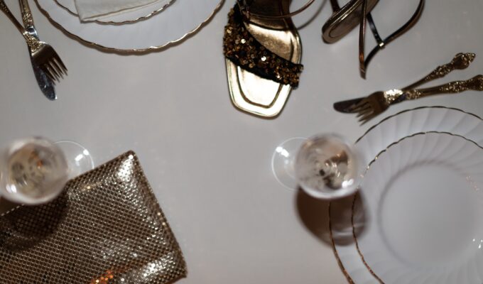 Party table setting for friendmas