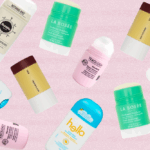 Flatlay of deodorants listed in article listing the best natural deodorants in Canada..