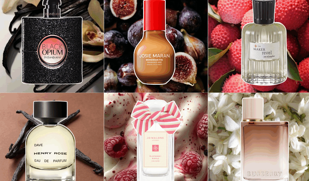 A set of six summer fragrance releases for 2025, set on their top notes, like vanilla, fig, raspberries and more.